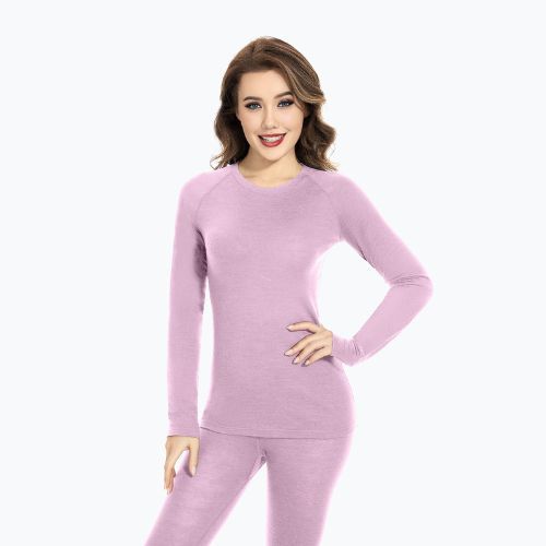 Set intimo termico donna WOOLCANO Merino SET0543 viola