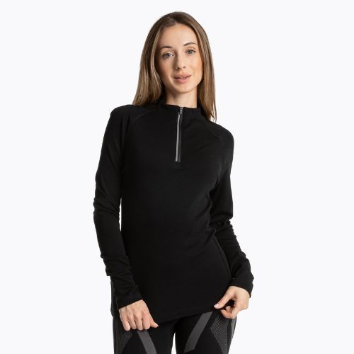 Felpa termica da donna WOOLCANO Merino TOP0545 nero