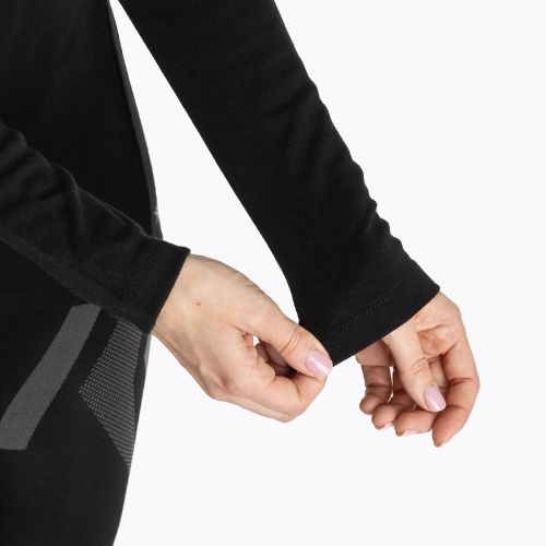 Felpa termica da donna WOOLCANO Merino TOP0545 nero