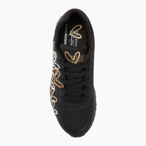 SKECHERS JGoldcrown Uno Lite Metallic Love nero/oro scarpe per bambini