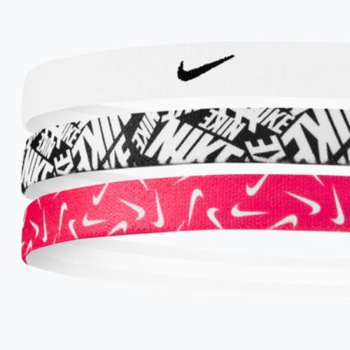 Fasce Nike stampate 3 pezzi bianco/rosa/ nero