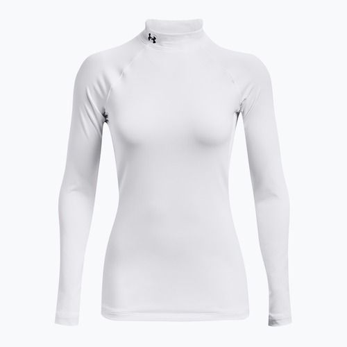 Under Armour Authentics CG Mockneck bianco/nero, manica lunga da allenamento per donna