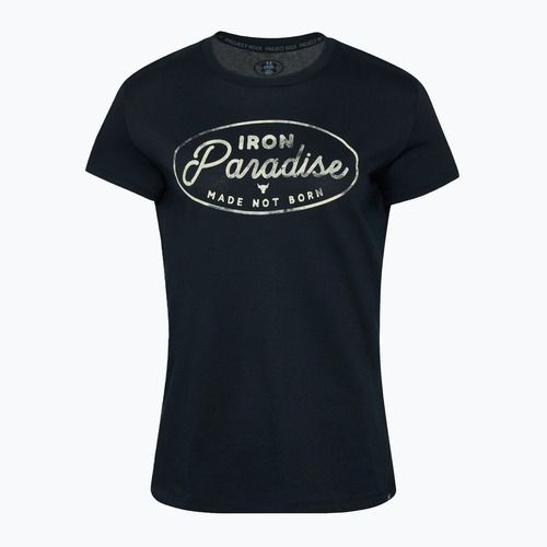 Maglietta da allenamento Under Armour Project Rock HW da donna, nero/argento
