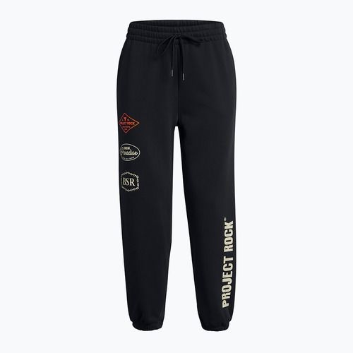 Pantaloni da allenamento da donna Under Armour Project Rock HWT Pnt nero / limo