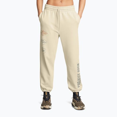 Pantaloni da allenamento Under Armour Project Rock HWT Pnt silt / clay green da donna