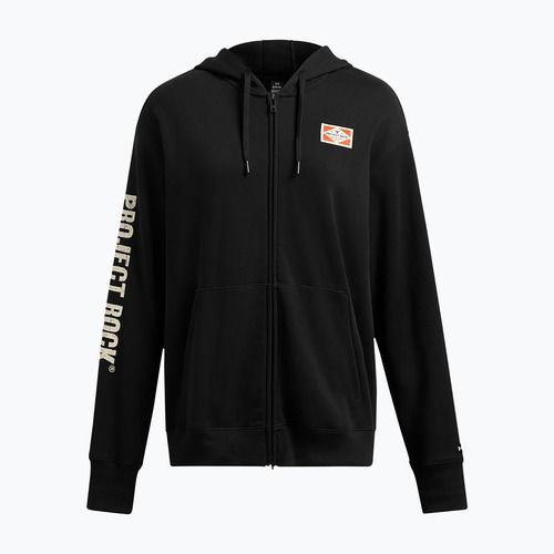 Felpa Under Armour Project Rock HWT donna nero/argento/squadra arancione Full Zip Hard at Work nero/argento/squadra arancione