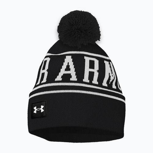 Berretto invernale Under Armour da uomo Halftime Pom Beanie nero/bianco/bianco