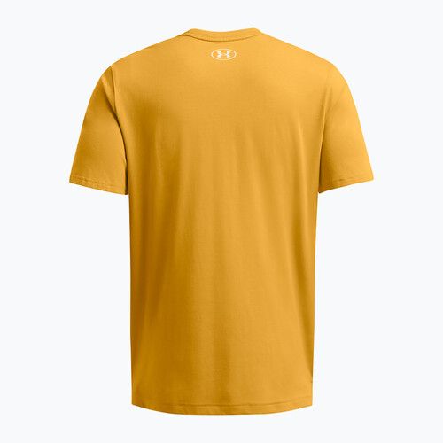 Maglietta da allenamento Under Armour Project Rock Made Not Born giallo oro/acciaio oro da uomo