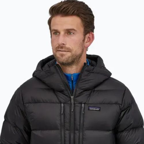 Felpa con cappuccio da uomo Patagonia Fitz Roy Down Hoody nero
