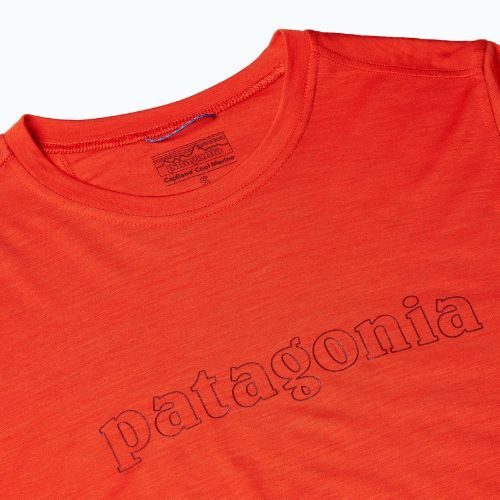 Patagonia Cap Cool Merino Blend Longsleeve da donna Logo grafico di contorno/rosso padano
