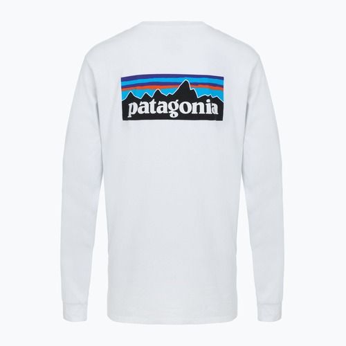 Patagonia P-6 Logo Responsibili Longsleeve uomo bianco