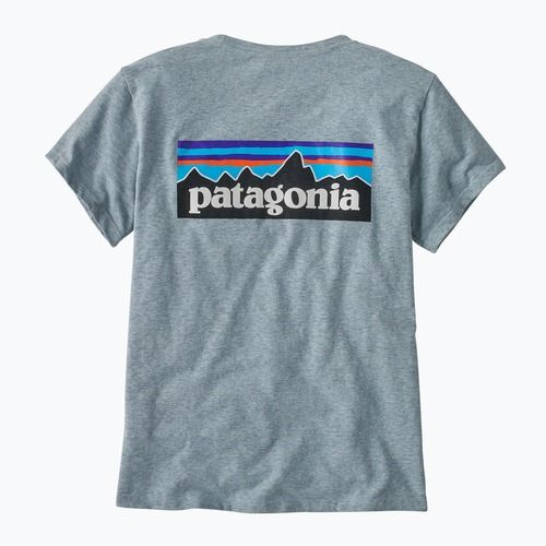 Maglietta termica da donna Patagonia P-6 Logo Responsibili-Tee blu