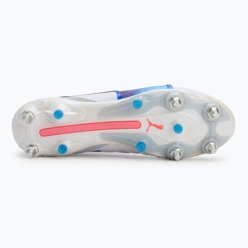 PUMA King Ultimate MxSG scarpe da calcio da uomo puma bianco/bluemazing/grigio chiaro/tramonto
