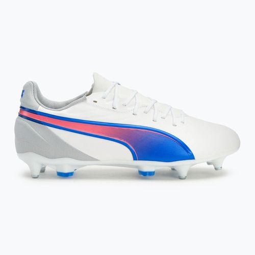 PUMA King Match MxSG scarpe da calcio uomo puma bianco/bluemazing/grigio chiaro/tramonto