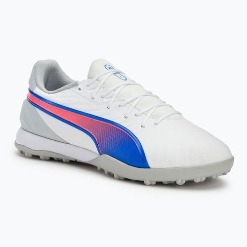 PUMA King Match TT scarpe da calcio puma bianco/bluemazing/grigio chiaro/tramonto
