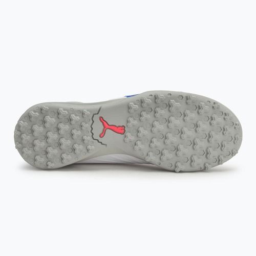 PUMA King Match TT Jr scarpe da calcio per bambini puma bianco/bluemazing/grigio chiaro/tramonto