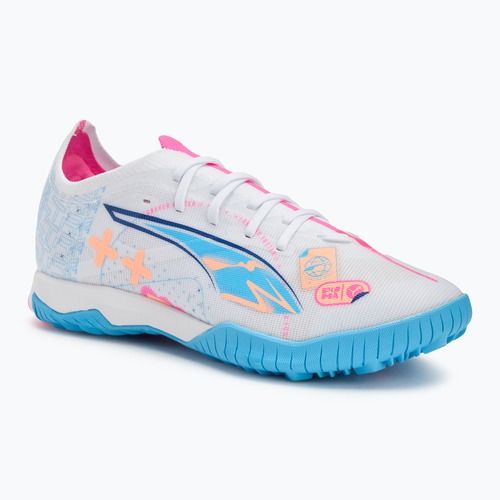 PUMA Ultra 5 Match Vol. Up TT scarpe da calcio puma bianco/azzurro luminoso/rosa velenoso/melone frizzante