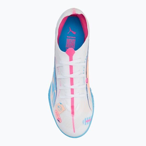 PUMA Ultra 5 Match Vol. Up TT scarpe da calcio puma bianco/azzurro luminoso/rosa velenoso/melone frizzante