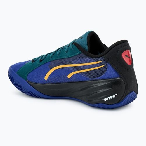 Scarpe da basket da uomo PUMA All-Pro Nitro Crowd Craze lapislazzuli/verde freddo/puma nero