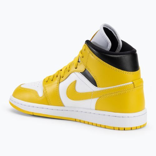 Nike Air Jordan 1 Mid scarpe da donna bianco/nero/zolfo vivo