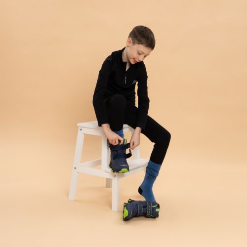 Stivali da neve per bambini KADVA Snowey Mid WaterProof blu/verde