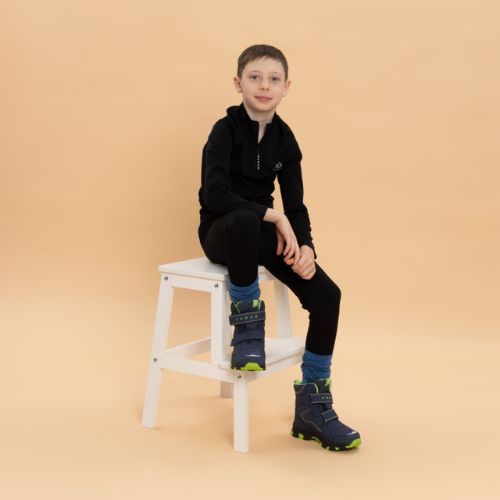Stivali da neve per bambini KADVA Snowey Mid WaterProof blu/verde