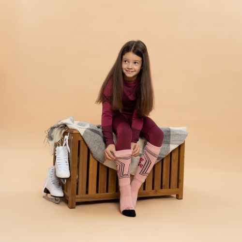 Calze da sci per bambini KADVA Skio Jrg rosa