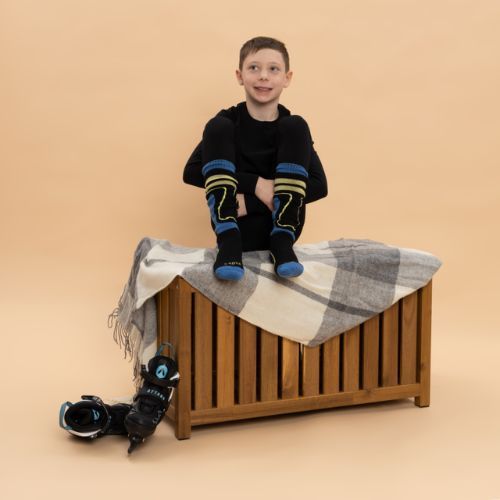 Calze da sci per bambini KADVA Woolan Jrb nero/blu
