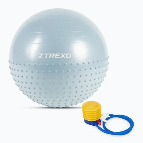 TREXO TXO-B4Z021-BL Palla da ginnastica massaggiante blu da 65 cm