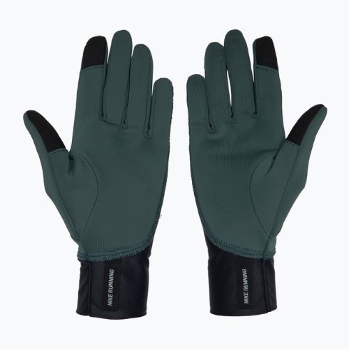 Guanti da corsa Nike Pacer Midweight RG da donna verde vintage/nero/argento