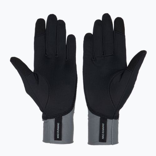 Guanti da corsa Nike Pacer Midweight RG da donna nero/grigio fumo/argento