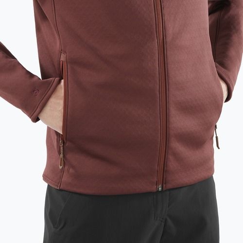 Felpa da trekking Salomon Essential Midwarm Fz rum da uomo