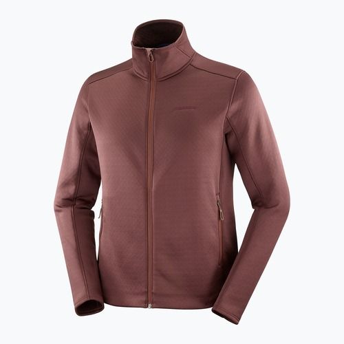 Felpa da trekking Salomon Essential Midwarm Fz rum da uomo