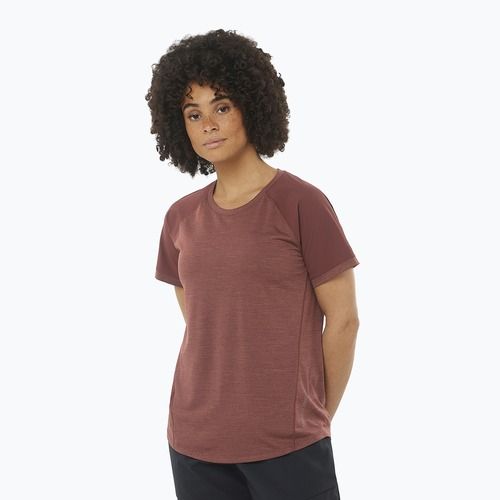 Maglietta trekking donna Salomon Outline rum raisin