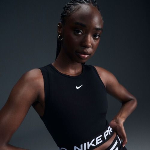 Canotta da allenamento donna Nike Pro Dri-Fit nero/bianco
