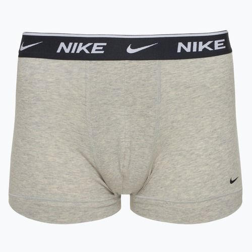 Boxer da uomo Nike Everyday Cotton Stretch Trunk 3 paia bianco/grigio heather/nero