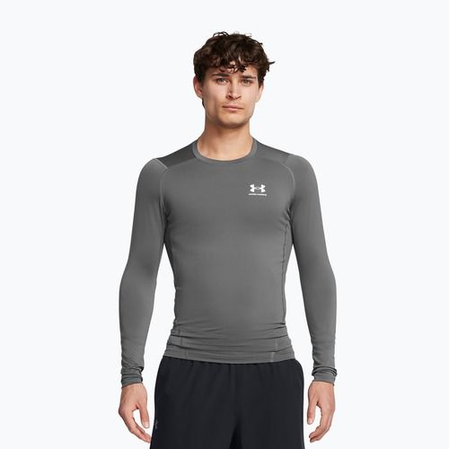 Under Armour Heat Gear Armour Comp Uomo manica lunga da allenamento in bianco e nero