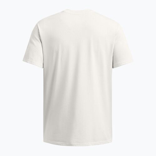 Maglietta Under Armour Curry Hvyweight Logo da uomo in terra battuta bianca/nera