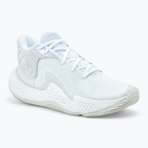 Under Armour Spawn 6 scarpe da basket bianco/grigio resistente/bianco clay