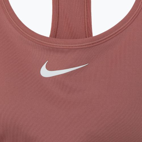 Reggiseno da allenamento Nike Swoosh Medium Support rosa canyon/bianco