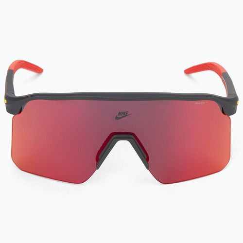 Occhiali da sole Nike Expedition Shield grigio fumo scuro opaco/rosso specchiato
