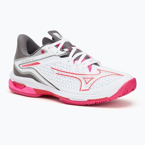 Scarpe da tennis da donna Mizuno Wave Exceed Tour 6 CC bianco/rosso radiante/tinta unita