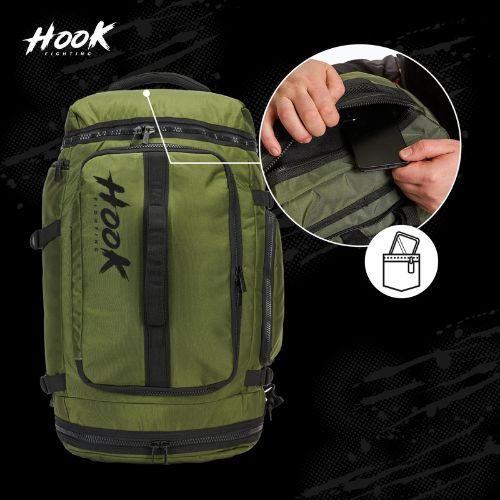 Zaino/borsa 2in1 HOOK FIGHTING Training Duffel Bag 30 l verde