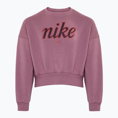 Felpa Nike Sportswear Club Fleece da bambino, color prugna e mango selvatico chiaro