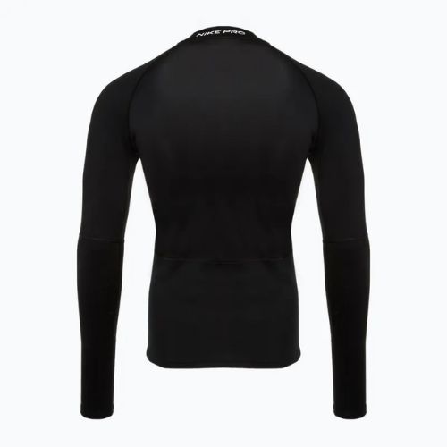 Maglia a maniche lunghe da allenamento Nike Pro Dri-Fit Warm bianco/nero da uomo