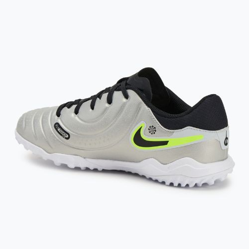 Nike Tiempo Legend 10 Academy TF scarpe da calcio per bambini argento metallico/volt/nero