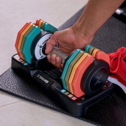 Set di manubri regolabili TREXO 2 x 10 kg multicolore