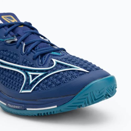 Scarpe da tennis da uomo Mizuno Wave Exceed Tour 6 CC blu bellwether/bianco/blu fjord