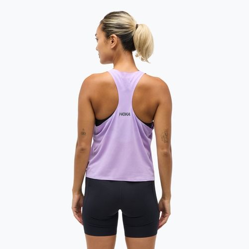 Maglietta da corsa HOKA Race Day Singlet aster a fiori da donna