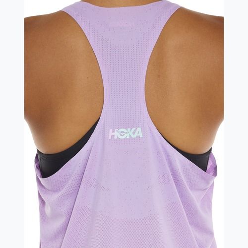 Maglietta da corsa HOKA Race Day Singlet aster a fiori da donna